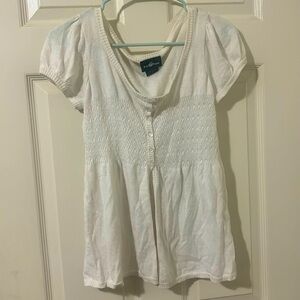 Cream Short Sleeve Sweater Top